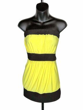 Y2K Dots Yellow & Black Tube Top Size Women's Large